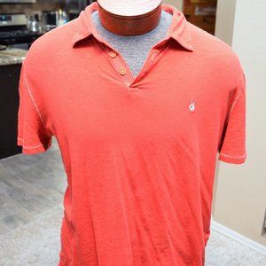 John Varvatos Peace Sign Polo Shirt RED large EUC